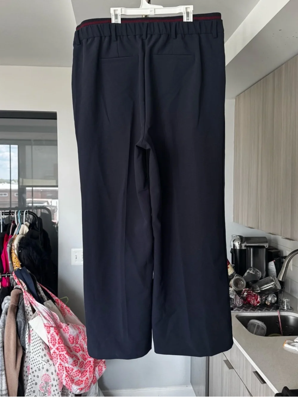 Favorite Daughter The Varsity Pant - Wide Leg XL - Navy Vino